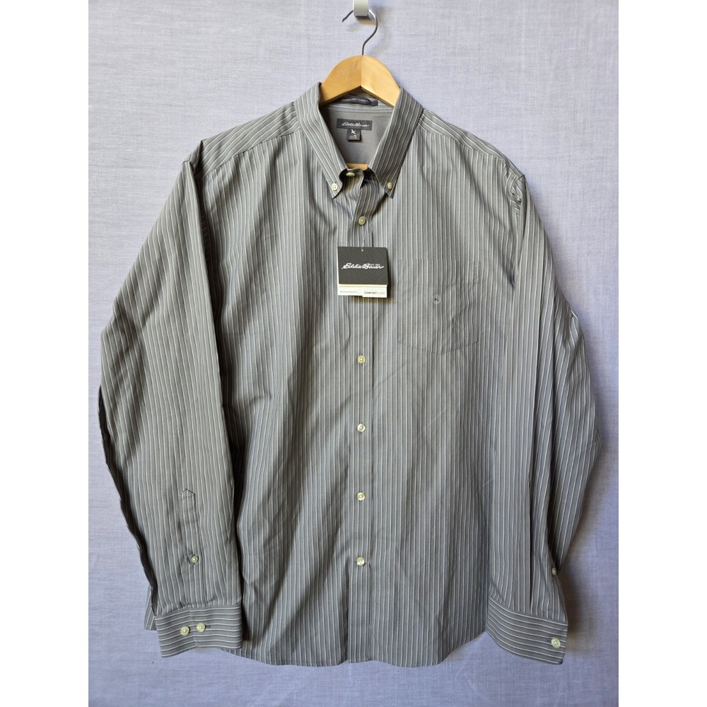 Eddie Bauer Shirt Mens XL Wrinkle Free Classic Fit Cotton Button Up Long Sleeves